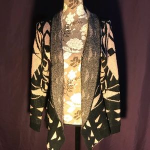 Warm pink and black tribal cardigan